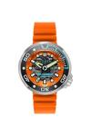 Nubeo Men's 50mm Ventana Skeleton Automatic Limited Edition Bright Orange Watch with Silicone Strap NB-6113-07