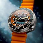 Nubeo Men's 50mm Ventana Skeleton Automatic Limited Edition Bright Orange Watch with Silicone Strap NB-6113-07