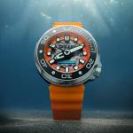Nubeo Men's 50mm Ventana Skeleton Automatic Limited Edition Bright Orange Watch with Silicone Strap NB-6113-07