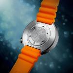 Nubeo Men's 50mm Ventana Skeleton Automatic Limited Edition Bright Orange Watch with Silicone Strap NB-6113-07