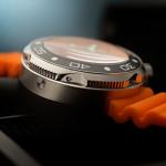 Nubeo Men's 50mm Ventana Skeleton Automatic Limited Edition Bright Orange Watch with Silicone Strap NB-6113-07