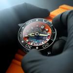 Nubeo Men's 50mm Ventana Skeleton Automatic Limited Edition Bright Orange Watch with Silicone Strap NB-6113-07