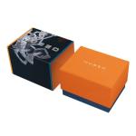 Nubeo Men's 50mm Ventana Skeleton Automatic Limited Edition Bright Orange Watch with Silicone Strap NB-6113-07