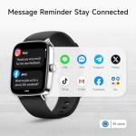 Smart Watch for Men Women, 1.85" HD Smartwatch Compatible iPhone/Samsung/Android (Answer/Make Calls), 100+ Sport Modes Fitness Tracker with Heart Rate/Sleep/SpO2 Monitor, IP68 Waterproof, with 2 Bands