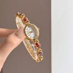 FANMIS Gold Watches for Women with Small Vintage Bracelet Elegant Jade Oval Dial Dress Watch Fashion Quartz Wrist Watch Waterproof Watch (B Gold)