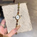 FANMIS Gold Watches for Women with Small Vintage Bracelet Elegant Jade Oval Dial Dress Watch Fashion Quartz Wrist Watch Waterproof Watch (B Gold)