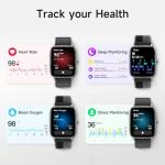 Smart Watch for Men Women, 1.85" HD Smartwatch Compatible iPhone/Samsung/Android (Answer/Make Calls), 100+ Sport Modes Fitness Tracker with Heart Rate/Sleep/SpO2 Monitor, IP68 Waterproof, with 2 Bands