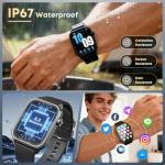 DIVOAZBVO Smart Watch for Men, 120+ Sports Modes Smartwatch with 1.83" HD Touchsreen, Sleep Monitor, IP67 Waterproof, Bluetooth Call & Music Control Fitness Watch for iPhone/Android Black