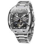 OLEVS Men Automatic Watch Diamond Skeleton Mechanical Original Luxury Self Winding Moon Phase Calendar Waterproof Wrist Watch for Men