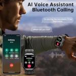 OUKITEL BT20 Military Smart Watches for Men(Answer/Make Calls), 1.96'' Fitness Smart Watches for Android/iPhone, Waterproof Smart Watch with Blood Pressure/Heart Rate/100+ Sport Modes, Watches for Men