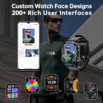 OUKITEL BT20 Military Smart Watches for Men(Answer/Make Calls), 1.96'' Fitness Smart Watches for Android/iPhone, Waterproof Smart Watch with Blood Pressure/Heart Rate/100+ Sport Modes, Watches for Men