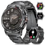 Military Smart Watch for Men(Answer/Dial Calls),1.46'' AMOLED Touchscreen/5ATM Waterproof/120+ Sports Modes Fitness Watch with Blood Pressure/Heart Rate/SpO2/Pedometer for Android/iOS Smartwatch
