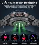 Military Smart Watch for Men(Answer/Dial Calls),1.46'' AMOLED Touchscreen/5ATM Waterproof/120+ Sports Modes Fitness Watch with Blood Pressure/Heart Rate/SpO2/Pedometer for Android/iOS Smartwatch