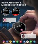 Military Smart Watch for Men(Answer/Dial Calls),1.46'' AMOLED Touchscreen/5ATM Waterproof/120+ Sports Modes Fitness Watch with Blood Pressure/Heart Rate/SpO2/Pedometer for Android/iOS Smartwatch