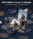 Military Smart Watch for Men(Answer/Dial Calls),1.46'' AMOLED Touchscreen/5ATM Waterproof/120+ Sports Modes Fitness Watch with Blood Pressure/Heart Rate/SpO2/Pedometer for Android/iOS Smartwatch