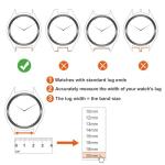 ANNEFIT Women's Leather Watch Band 12mm with Gold Buckle, Lizard Grain Slim Thin Replacement Strap (Black)