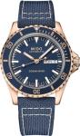 MIDO Ocean Star Tribute - Swiss Automatic Watch for Men - Blue Dial - 40.5mm Stainless Steel Case with Rose Gold PVD Coating - Blue Fabric Strap -