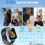Csasan Smart Watch for Men Women(Answer/Make Call), 1.91" HD Screen Smartwatch Heart Rate/Sleep/Steps Monitor, 100+ Sports Fitness Watch, IP68 Waterproof Activity Trackers for Android iOS Black