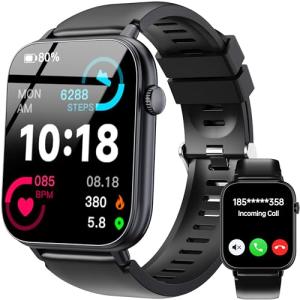 OUKITEL Smart Watch for Men Women, 1.83" HD Touchscreen Fitness Tracker, Bluetooth Notifications/Calls, IP68 Waterproof, 100+ Sport Modes, 24/7 Heart Rate & Sleep Monitor for iPhone Android iOS