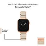 Anne Klein Rubberized Fashion Bracelet for Apple Watch, Secure, Adjustable, Apple Watch Replacement Band, Fits Most Wrists