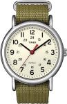 Timex Weekender 38mm Silver & Olive Fabric Watch