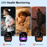 Smart Watch for Men Women(Answer/Make Calls), 1.95"HD 2025 New Smartwatches with Heart Rate/Sleep Monitor/Pedometer, Fitness Tracker 113+ Sport Mode IP68 Waterproof Running Watch for Android iOS