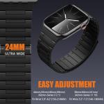 SNBLK Magnetic Watchband Compatible with Apple Watch Bands for Men 44mm 45mm 46mm 49mm 42mm Women, Silicone Sport Strong Magnets Strap for iWatch Series 11 ULTRA 3 ULTRA 2 SE 10 9 8 7 6 5 4 3 1, Black