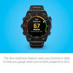 Garmin Descent™ Mk3i, Dive Computer and Multisport GPS Smartwatch, Air Integration, Black Titanium