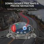 2026 AI Smart Watch with Standalone GPS & Offline Maps, 5ATM Waterproof, 1.43" AMOLED, 21-Day Battery, 178 Sports Modes, Compass, Heart Rate/SpO2/Stress/Sleep Monitor, for Android iOS Men Women Black