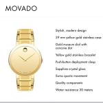 Movado Sapphire Men's Watch - Swiss Quartz Movement, Stainless Steel Link Bracelet - 3 ATM Water Resistance - Luxury Fashion Timepiece for Him - 39mm