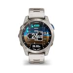 Garmin D2™ Mach 1, Touchscreen Aviator Smartwatch with GPS Moving Map, Aviation Weather, Health and Wellness Features and More, Vented Titanium Bracelet