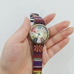Creative Multicolor Watch for Women Woven Strap Fashion Rainbow Pattern Women's Watches Boho Hippie Watch Casual Style Wonderful Ladies Gift