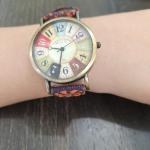 Creative Multicolor Watch for Women Woven Strap Fashion Rainbow Pattern Women's Watches Boho Hippie Watch Casual Style Wonderful Ladies Gift