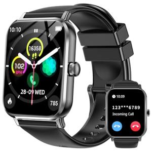 Smart Watch for Men Women with Calling, 1.83" Fitness Tracker with Heart Rate/Sleep Monitor, Step Tracker, New Gen Fitness Watch with 120 Sports Modes, IP68 Waterproof Smartwatch for Android/iOS Black