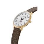 Frederique Constant Classic Quartz Moonphase Gold Stainless Steel Case Watch and Brown Leather Strap, Silver Dial, Style: FC-206RS3S5