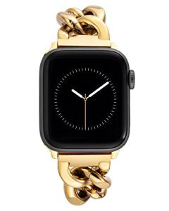 WITHit Anne Klein Fashion Chain Bracelet for Apple Watch, Secure, Adjustable, Apple Watch Replacement Band, Fits Most Wrists (42/44/45mm, Gold)