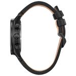 Citizen Men's Eco-Drive Weekender Sport Casual, Black Stainless Steel Watch, Black Leather Strap, Chronograph (Model: CA0775-01E)