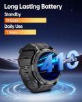 OUKITEL Smart Watch for Men, Military Watches Waterproof 1.43’ AMOLED Touchscreen Answer/Make Calls, Fitness Tracker with 24H Heart Rate Blood Oxygen Sleep Monitor 100+ Sports Modes, for Android & iOS