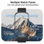 Health Fitness Tracker, Smart Watches for Women Men with 24/7 Heart Rate/Blood Pressure/Blood Oxygen Monitor, Sleep Tracker, Calories&Step Counter, IP68 Waterproof Activity Trackers for Android&iPhone