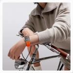 Magnetic silicone sport band for apple watch, compatible with ultra 1/2/3, series 11 10 9 8 7 6 5 4 SE, 49mm 46mm 45mm 44mm 42mm 41mm 40mm 38mm. Secure Fit,Polinoart Moose adjustable iWatch strap for men and women (Orange + Grey)