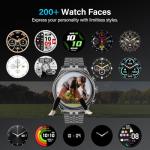 2025 Rotating Bezel Smart Watch for Men with Bluetooth Call, Heart Rate, Blood Pressure, SpO2, Sleep Monitor, Waterproof Round Watch with Encoder Knob, 1.32" AMOLED Display, Compatible Android and iOS