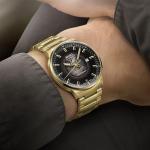 MIDO Commander Gradient - Swiss Automatic Watch for Men - Black See-Through Dial - 40mm Stainless Steel Case and Bracelet with Gold-Color PVD Coating - M0214073341101