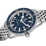 Rado Men's Captain Cook 42 mm Automatic Diving Watch with Stainless Steel Strap, Silver-Tone, 20 (Model: R32505203), Blue