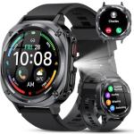 Military Smart Watches for Men(Answer/Make Calls), 1.39" HD Fitness Watch, 24/7 Heart Rate Sleep Monitor, Smart Watch for Men,114+ Sport Modes, IP68 Waterproof Smartwatch for Android iOS, 30Day, Black