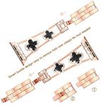 Rose Gold Cute Luxury Metal Diamond Slim Glitter Apple Watch Band 38mm 40mm 42mm 44mm iwatch se Series 6543,Apple Watch Series 7 45mm Band for Women Bling,Apple Watch se Series 3 38mm Band Womens