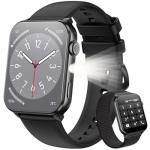 Blackview Smart Watch for Men Women,1.91" HD Touchscreen Fitness Watch with Flashlight, Bluetooth Notifications/Make Calls, Heart Rate/Sleep Monitor/2 Straps, Fitness Watch for Android/iPhone