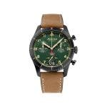 Alpina Men's Startimer Chronograph Big Date Swiss Made Quartz Stainless Steel Case with Brown Leather Strap Watch