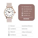 cicininc Nurse Watch for Women, Pink Analog Nursing Watches with 30M Waterproof 12/24 Hour Military Time, Second Hand
