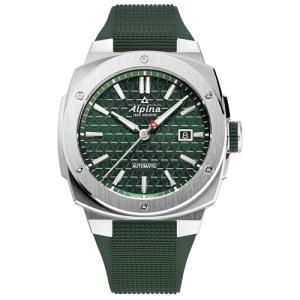 Alpina Men's Automatic Alpiner Watch, Green Rubber Strap, Green Dial, Date Style: AL-525GR4AE6