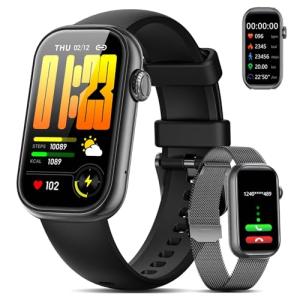 LIGE Smart Watch for Men Women(Answer/Dial Calls),1.47" HD Display,70 Sports Modes/IP68 Waterproof Fitness Watch, with Heart Rate/SpO2 for Android/iOS Black